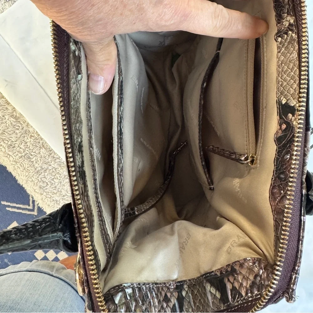 Brahmin Black and Brown Satchel